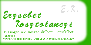 erzsebet kosztolanczi business card